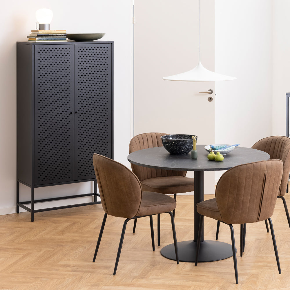 Metāla kumode Ronda 80/160/40 cm melns