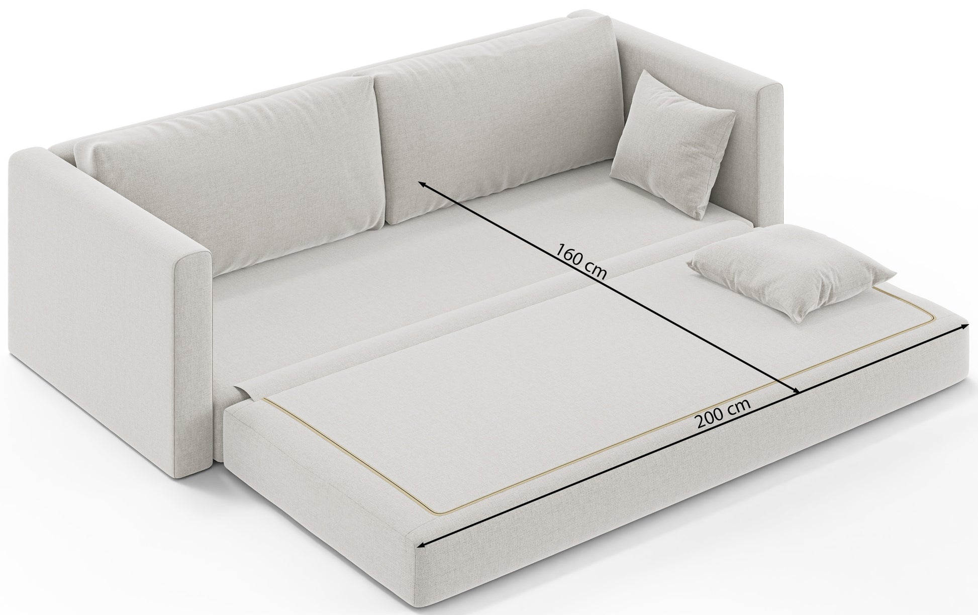 Dīvāns Evolia 160/200/42 cm Verita 90 - N1 Home