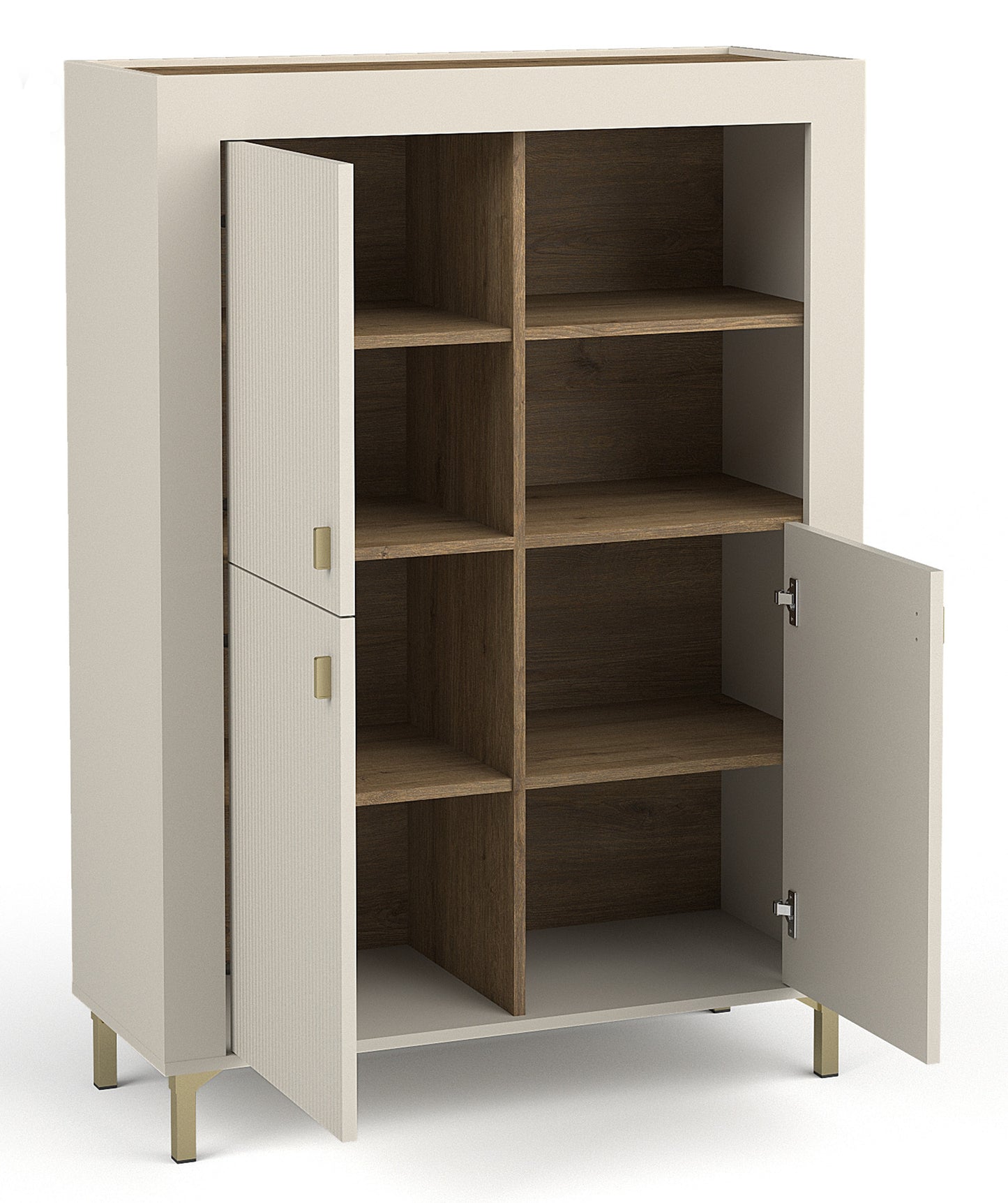 Vitrīna Lamos 96/135/39 cm bēšs/zelts