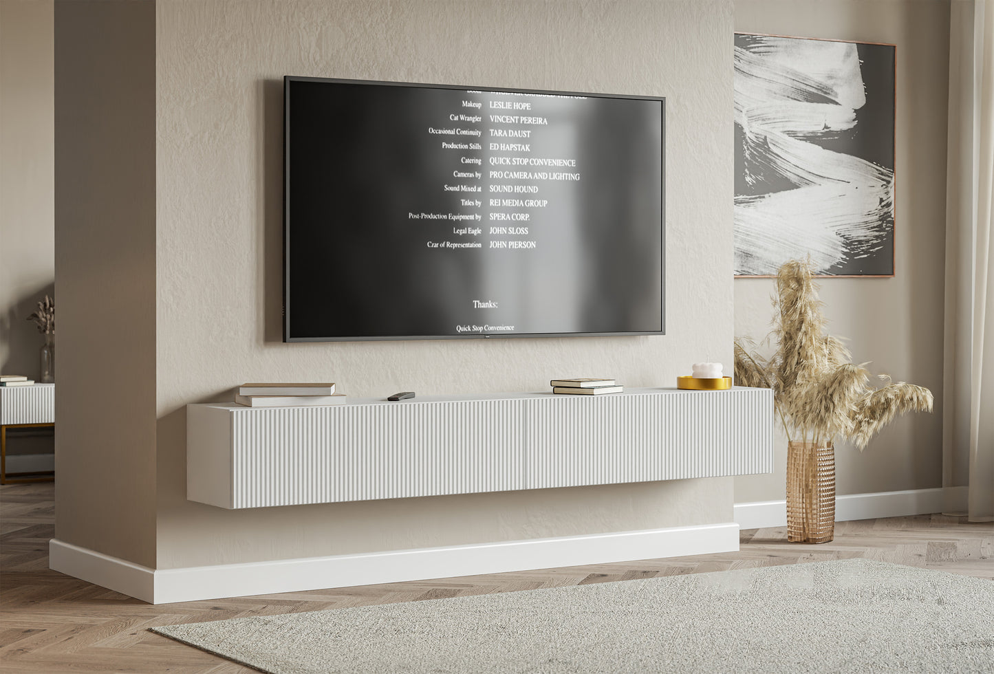 TV skapis Velda 201/28/31 cm balts