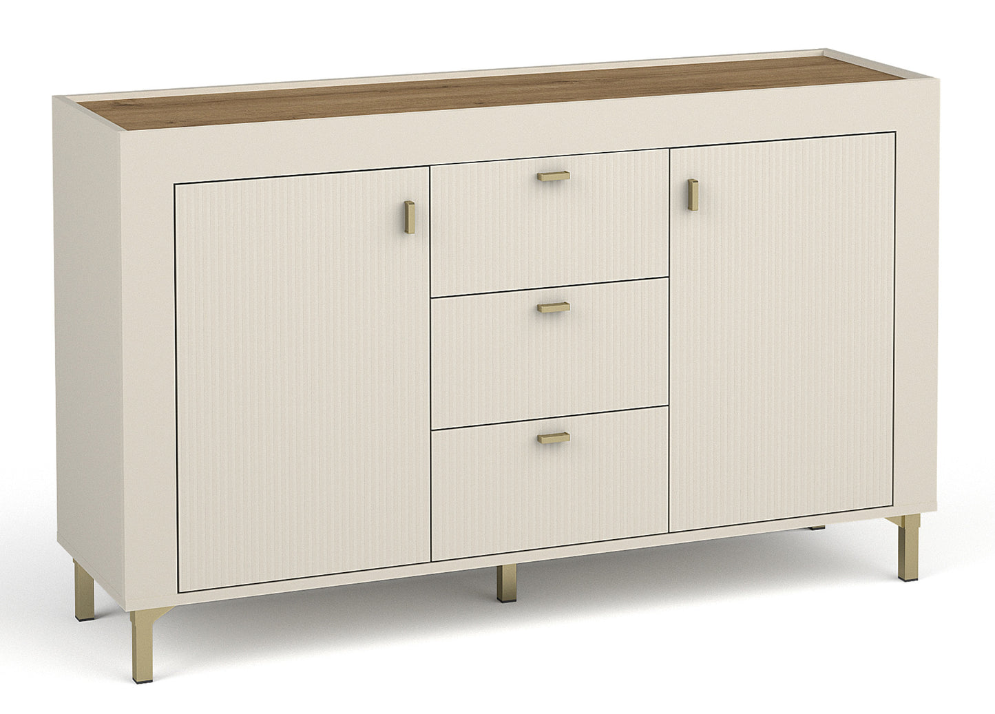 Kumode Lamos 130/77/38 cm bēšs/zelts