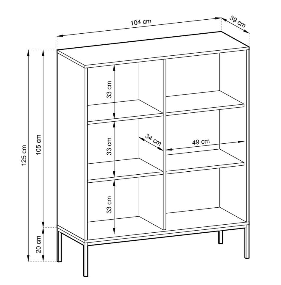 Kumode NV 104/125/39 cm olīves/melns