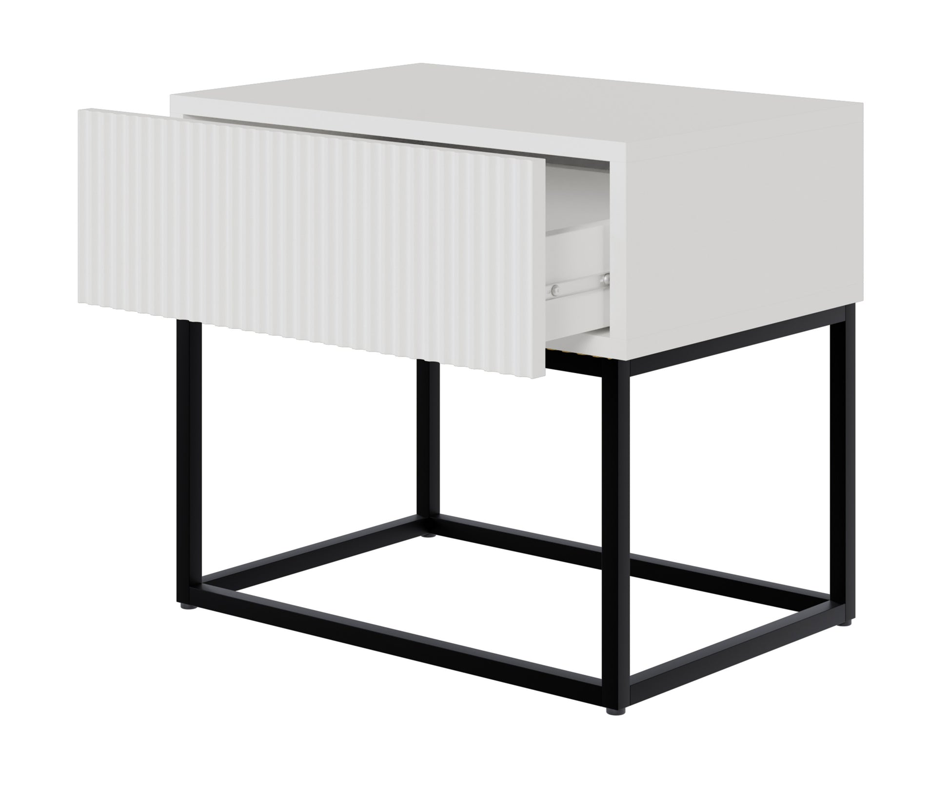 Naktsskapis Velda 50/44/35 cm balts/melns - N1 Home