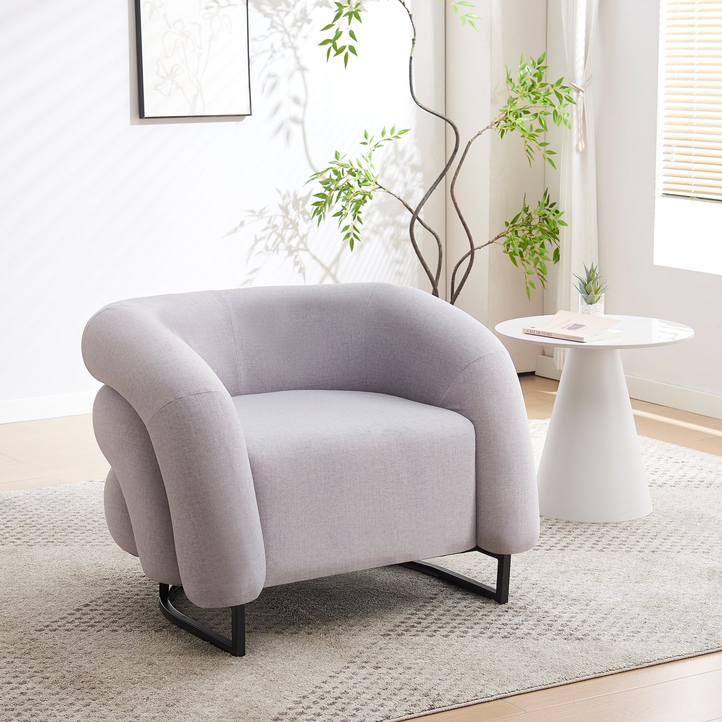 Krēsls Flossa 65/85/78 cm gaiši pelēks