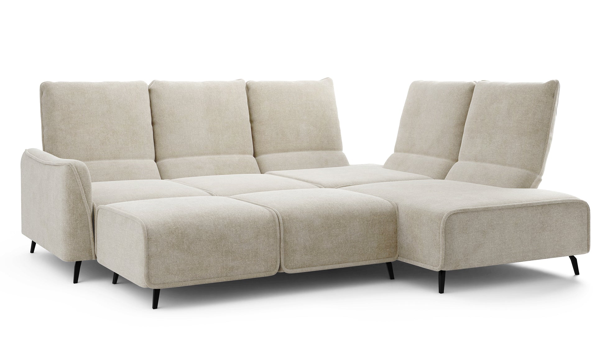 Dīvāns ar pufu Ruma 94/260/208 cm Storm 02 - N1 Home