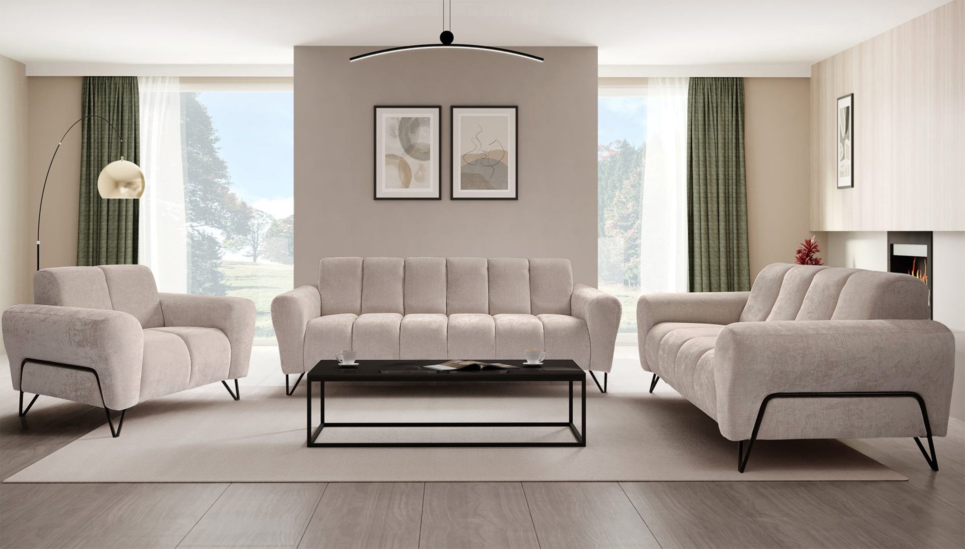 Dīvāns Volio 83/220/98 cm Storm 06 - N1 Home