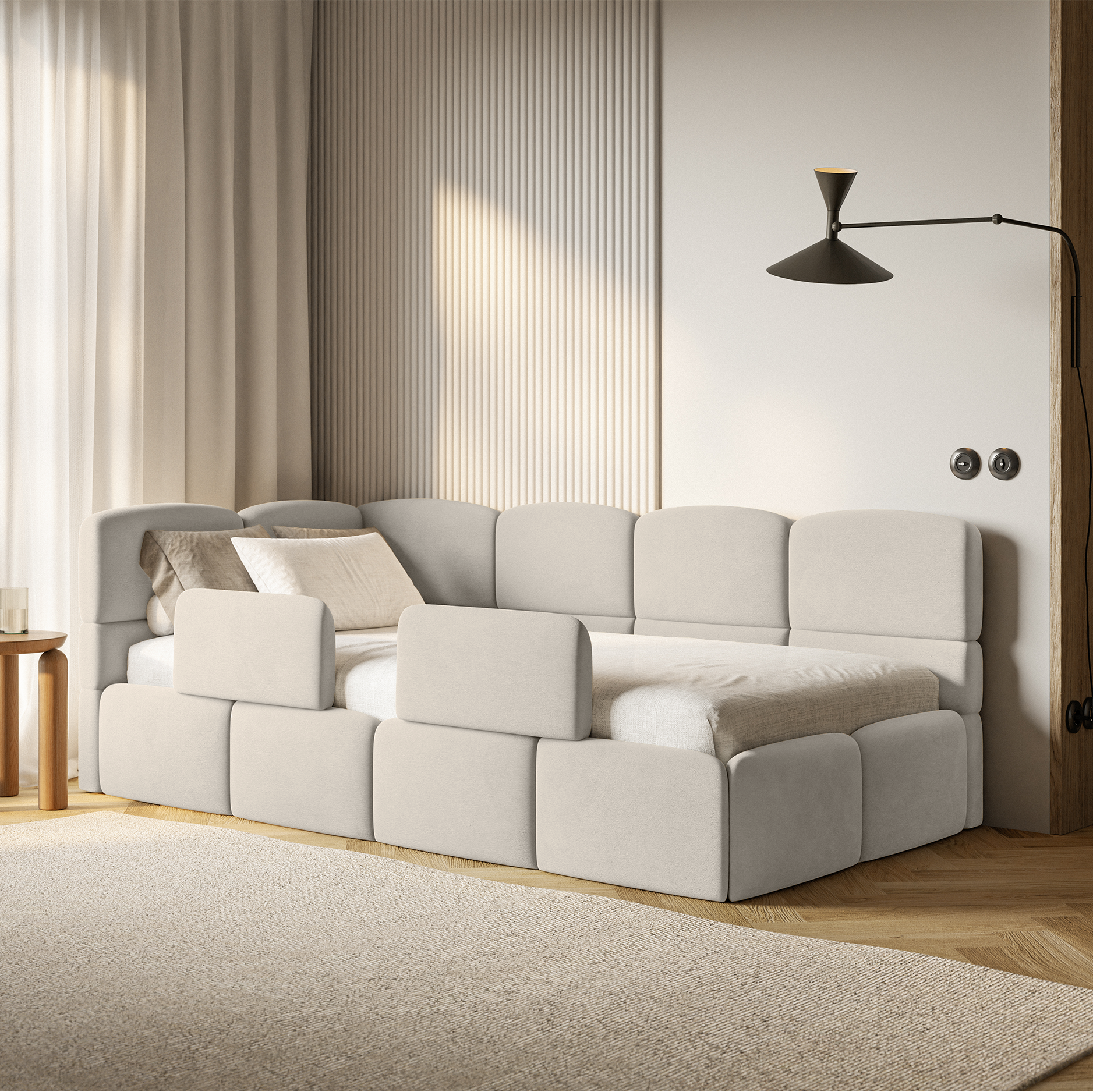 Gulra ar matraci Clod 220/88/110 cm Piano 02 - N1 Home