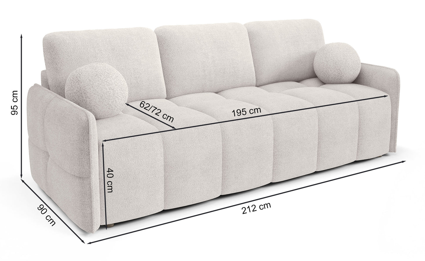 Dīvāns Bambo 212/90/95 cm Abriamo 6 - N1 Home