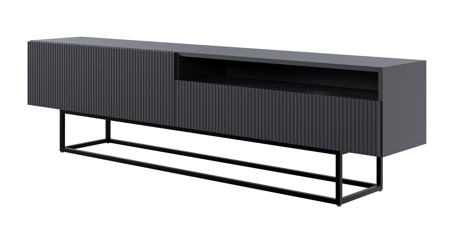 TV skapis Velda A 175/46/31 cm melns/melns - N1 Home