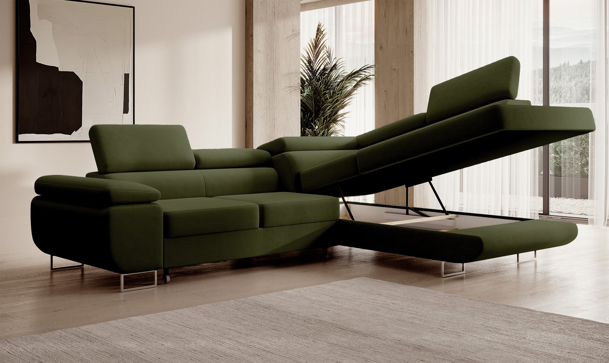 Dīvāns Steva 90/275/203 cm Castel 39 - N1 Home