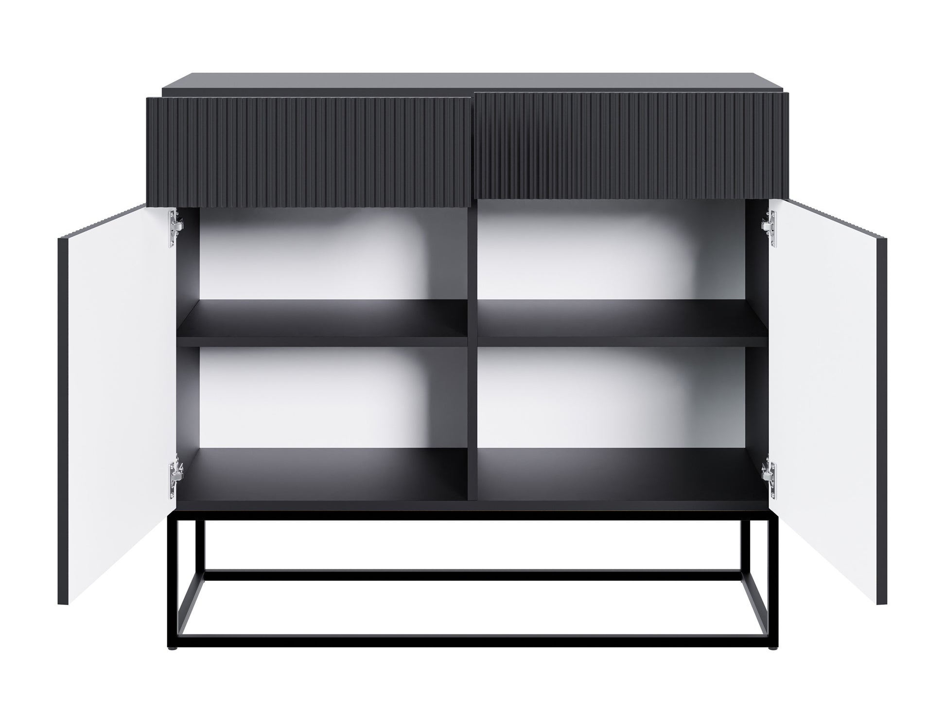 Kumode Velda  100/90/38 cm melns/melns - N1 Home