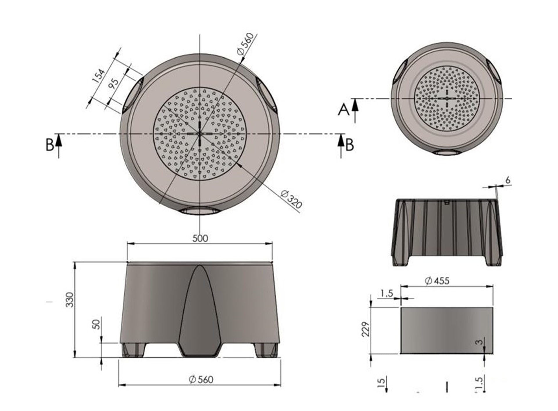 Bezdūmu kamīns Flyfire  56/33/56 cm melns - N1 Home