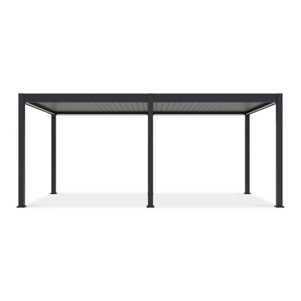 Bioklimatiskā terases pergola Elija AUTOMATIC 3x6 ar LED apgaismojumu 600/309/255 cm antracīts/gaiši pelēks - N1 Home