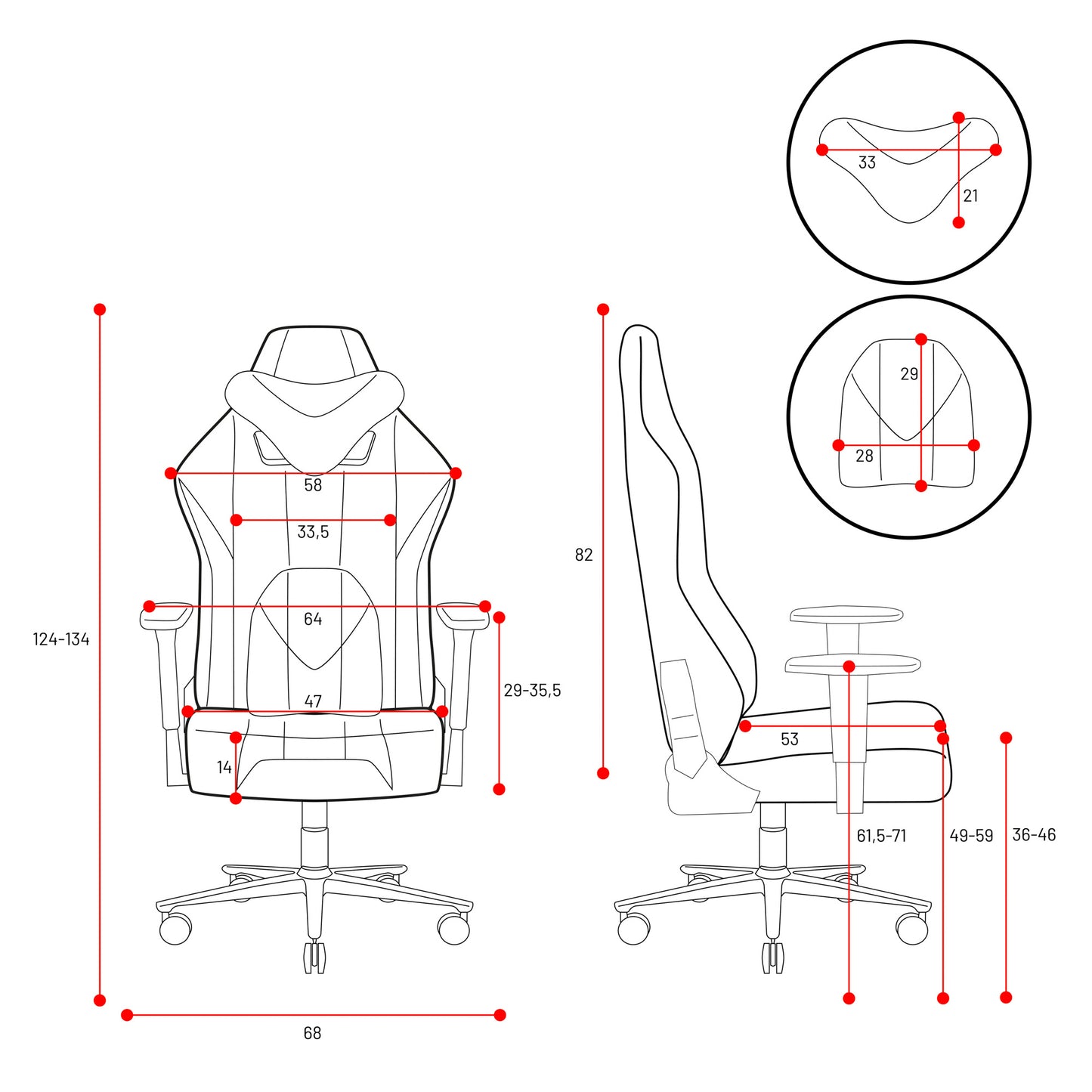 Krēsls X - P 124-134/68/47; 134-145/68/55 cm tumšā saulespuķe