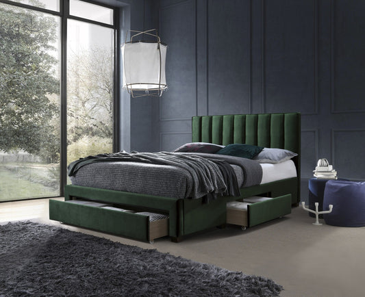 GC 160|200 cm gulta ar atvilktnēm, tumši zaļs samts - N1 Home