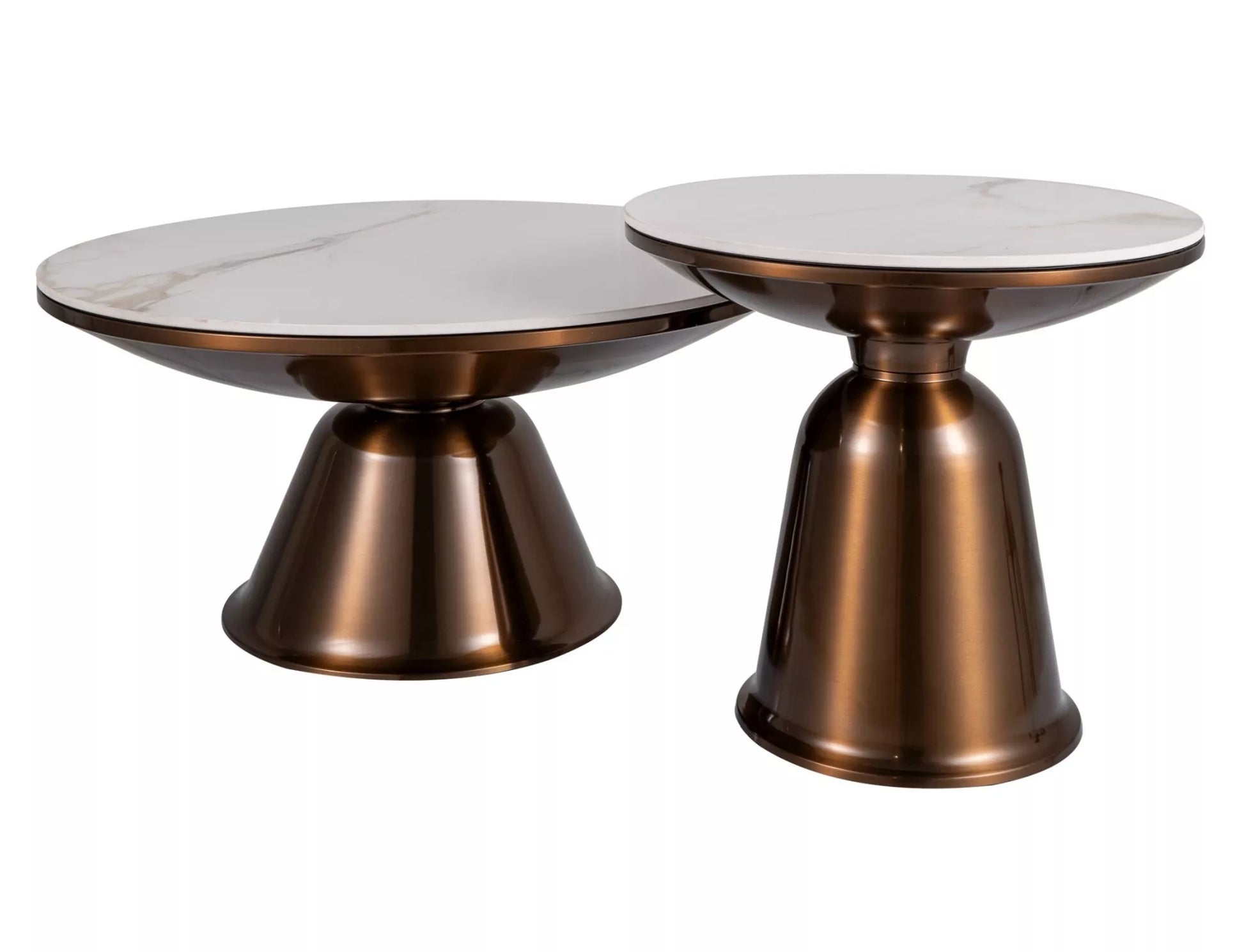 Kafijas galdiņu komplekts 41/75; 49/50 cm bronza/balts - N1 Home