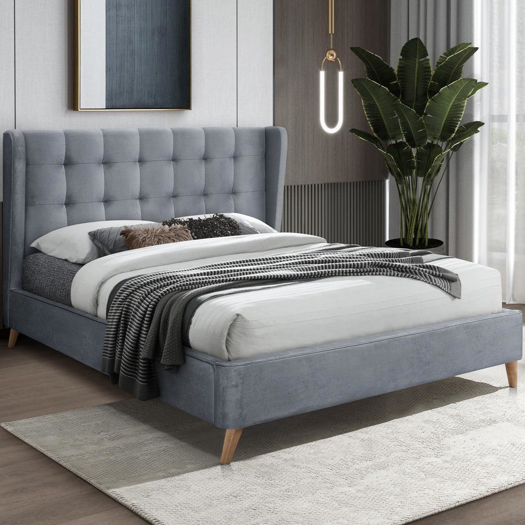 Gulta Esta 102/219/113 cm; 172/219/113 cm pelēks - N1 Home