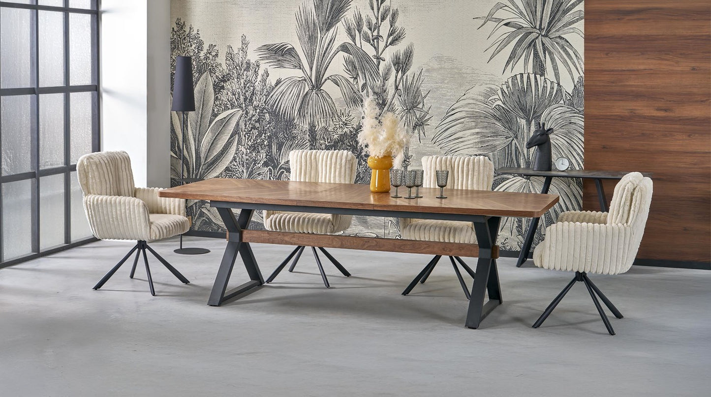 Galds Baros 200/100/75 cm rieksts/melns - N1 Home