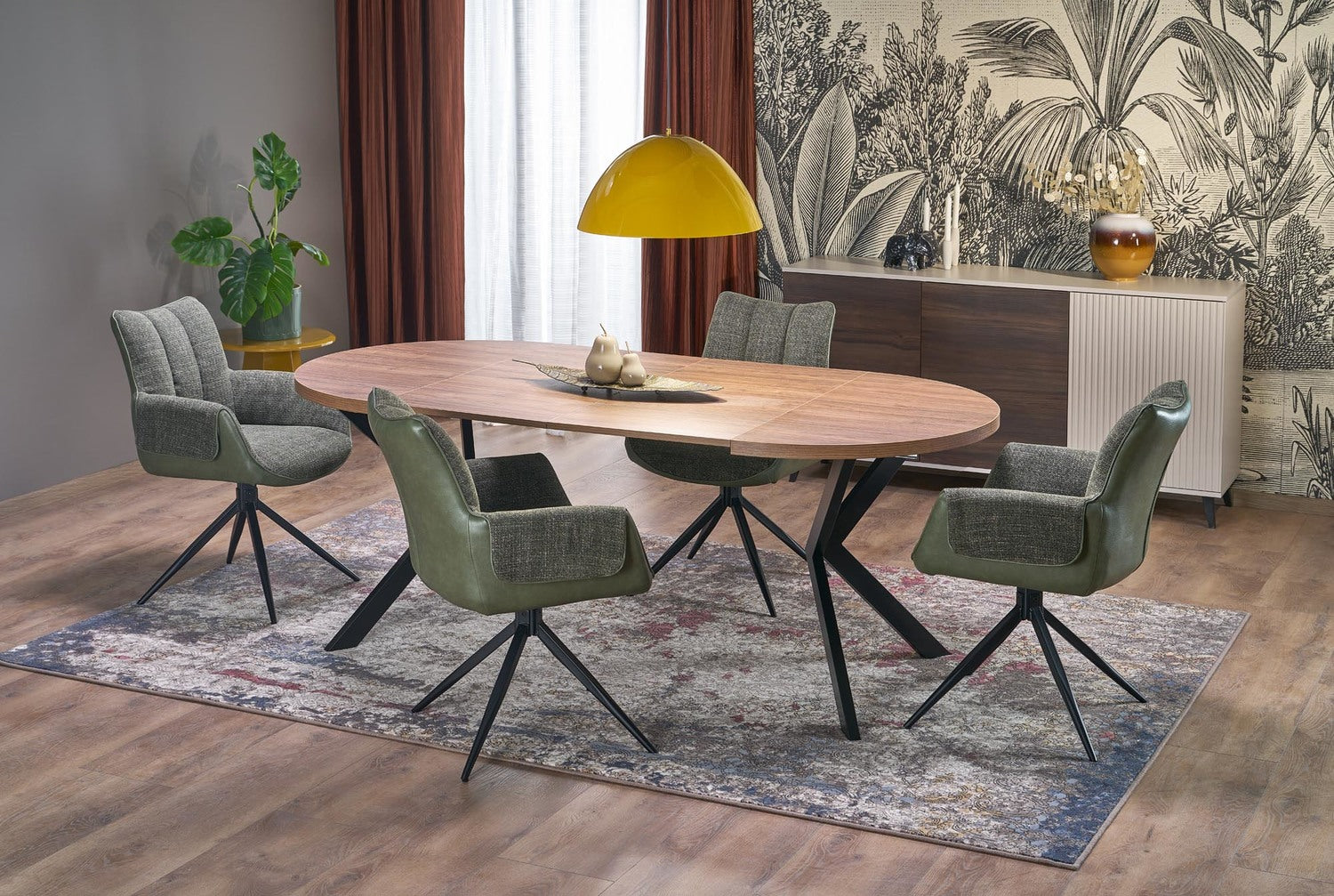 Galds Pero 100/75 cm valrieksts/melns - N1 Home