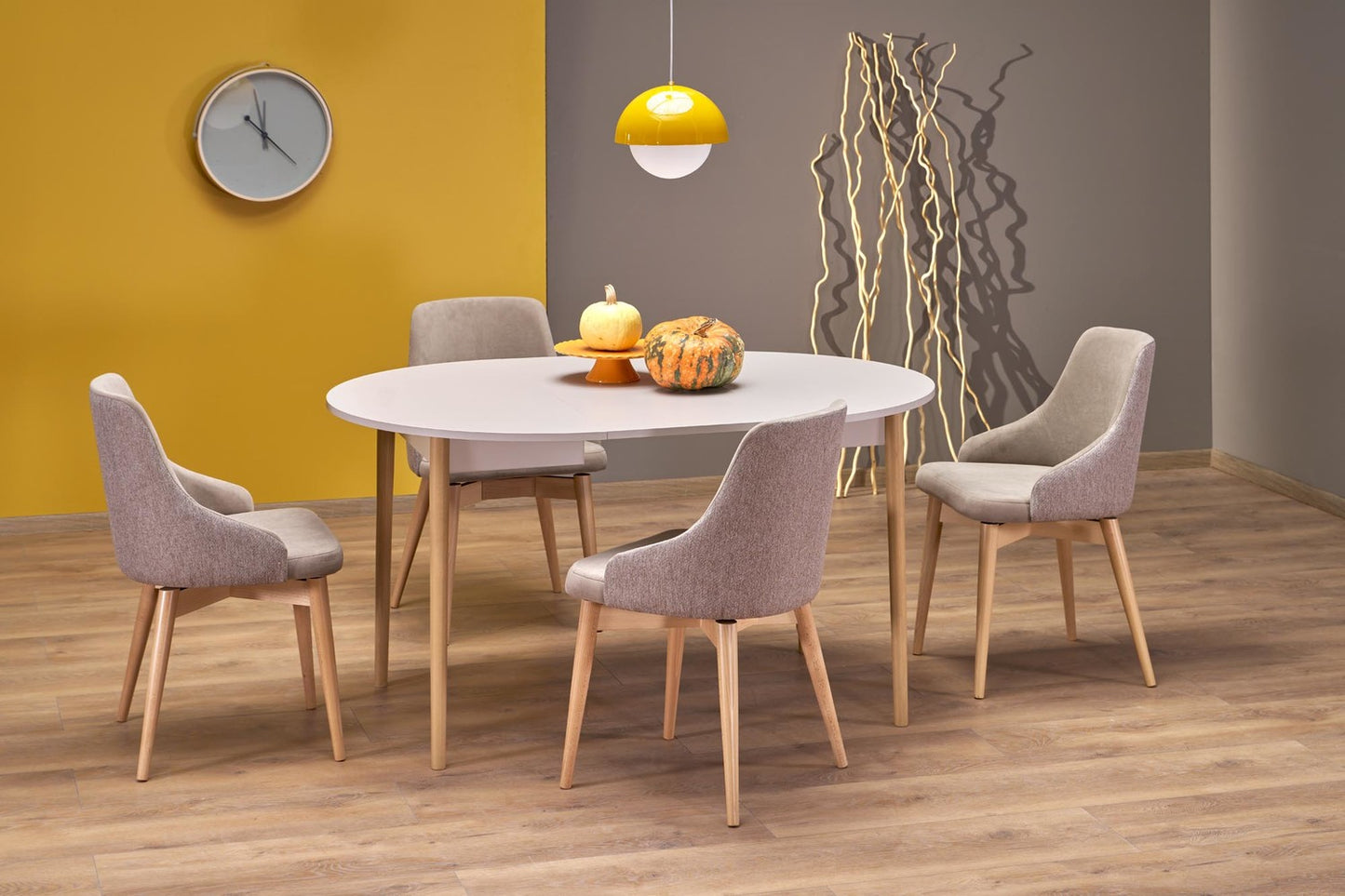 Galds Pivols 102/102/75 cm kašmirs/dabīgs - N1 Home