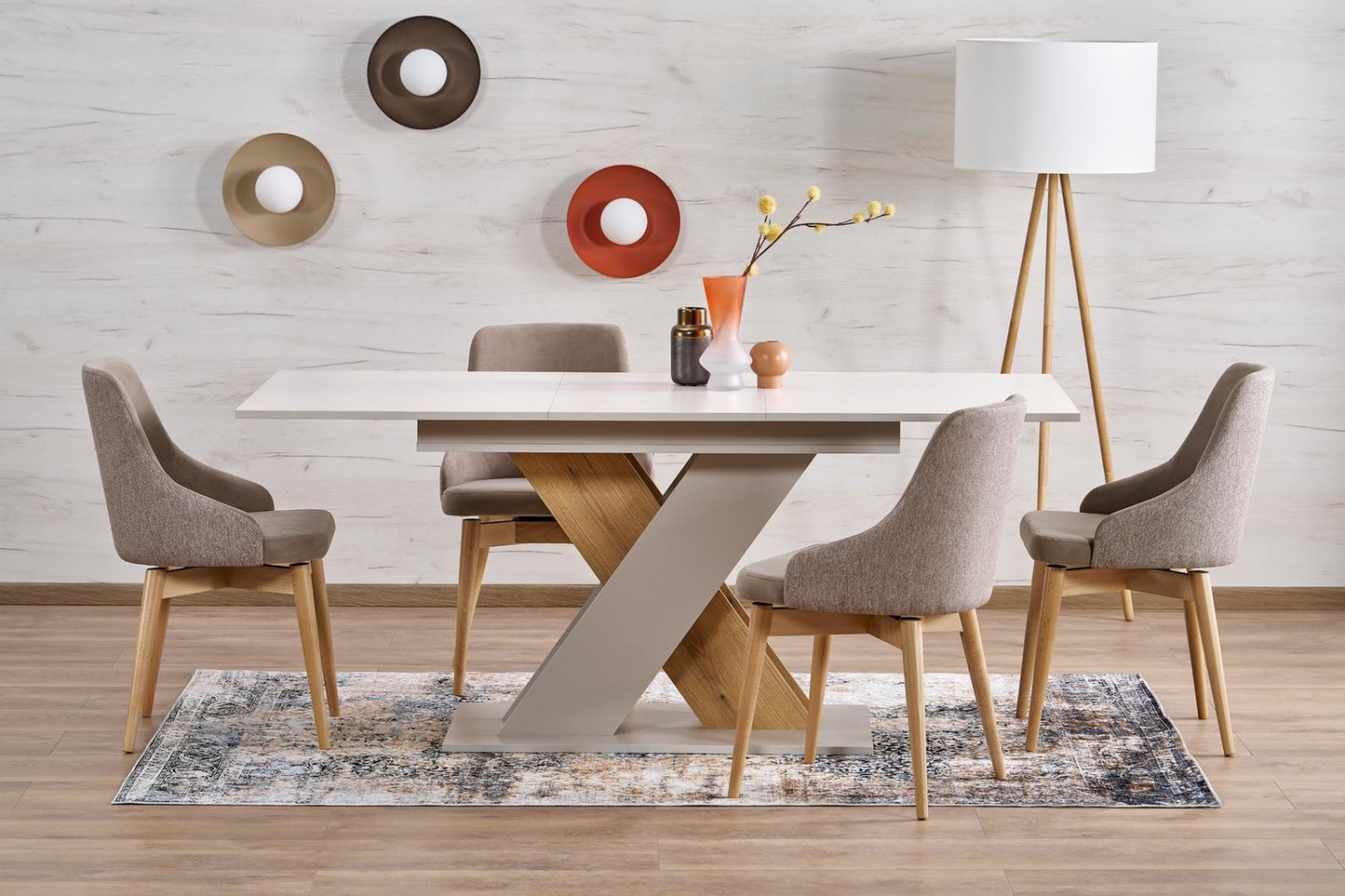 Galds Xareo 130/85/76 cm kašmirs/kremonas ozols - N1 Home