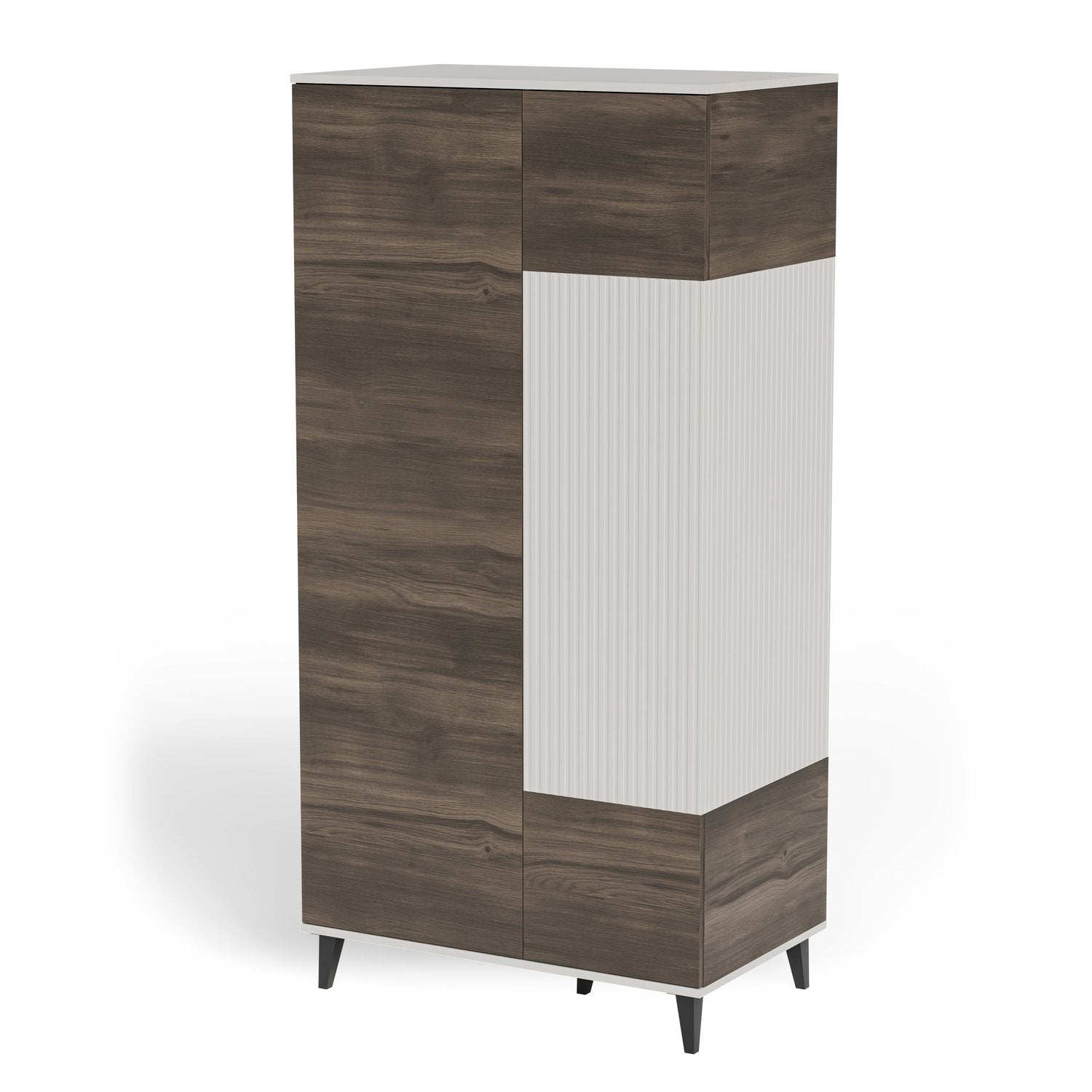 Skapis Berlin 90/55/182 cm kašmirs/valrieksts - N1 Home