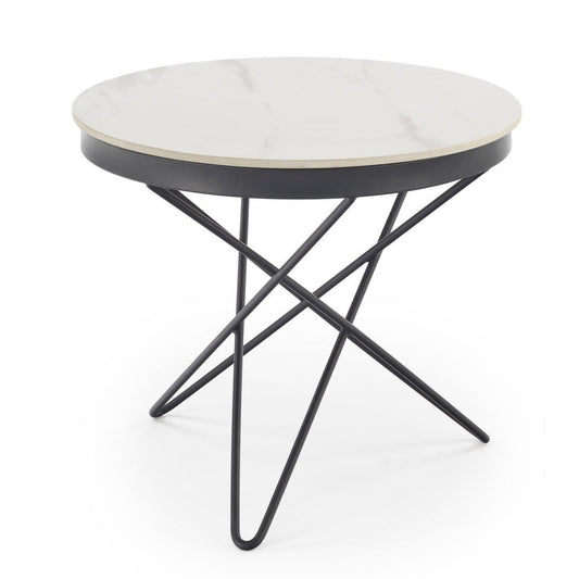 Kafijas galds Laili 60/55 cm balts marmors/melns - N1 Home