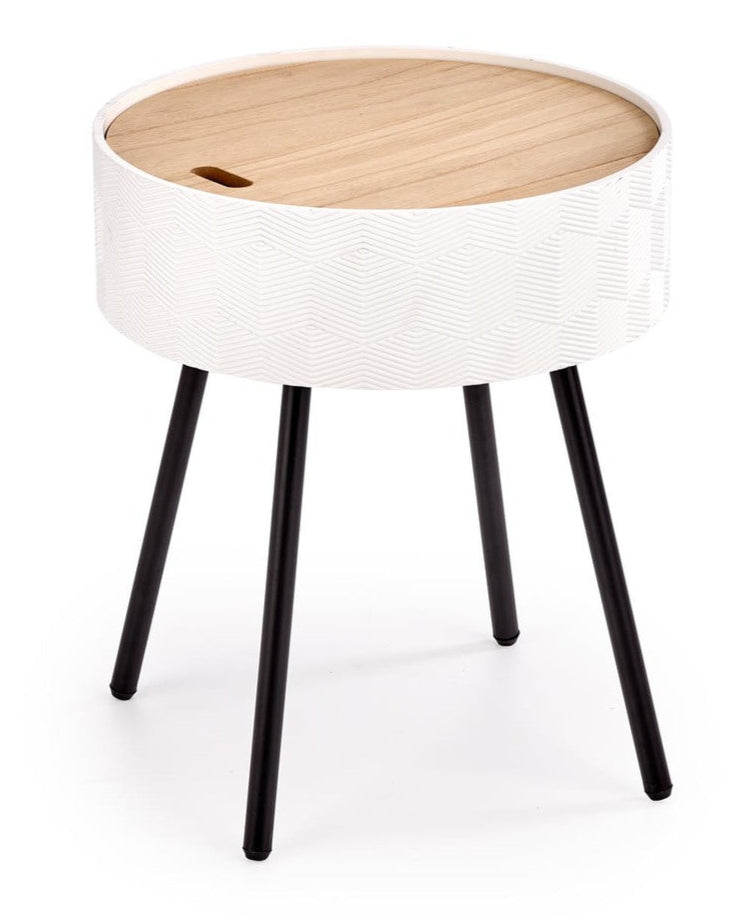 Kafijas galds Aira 38/45 cm balts/melns - N1 Home