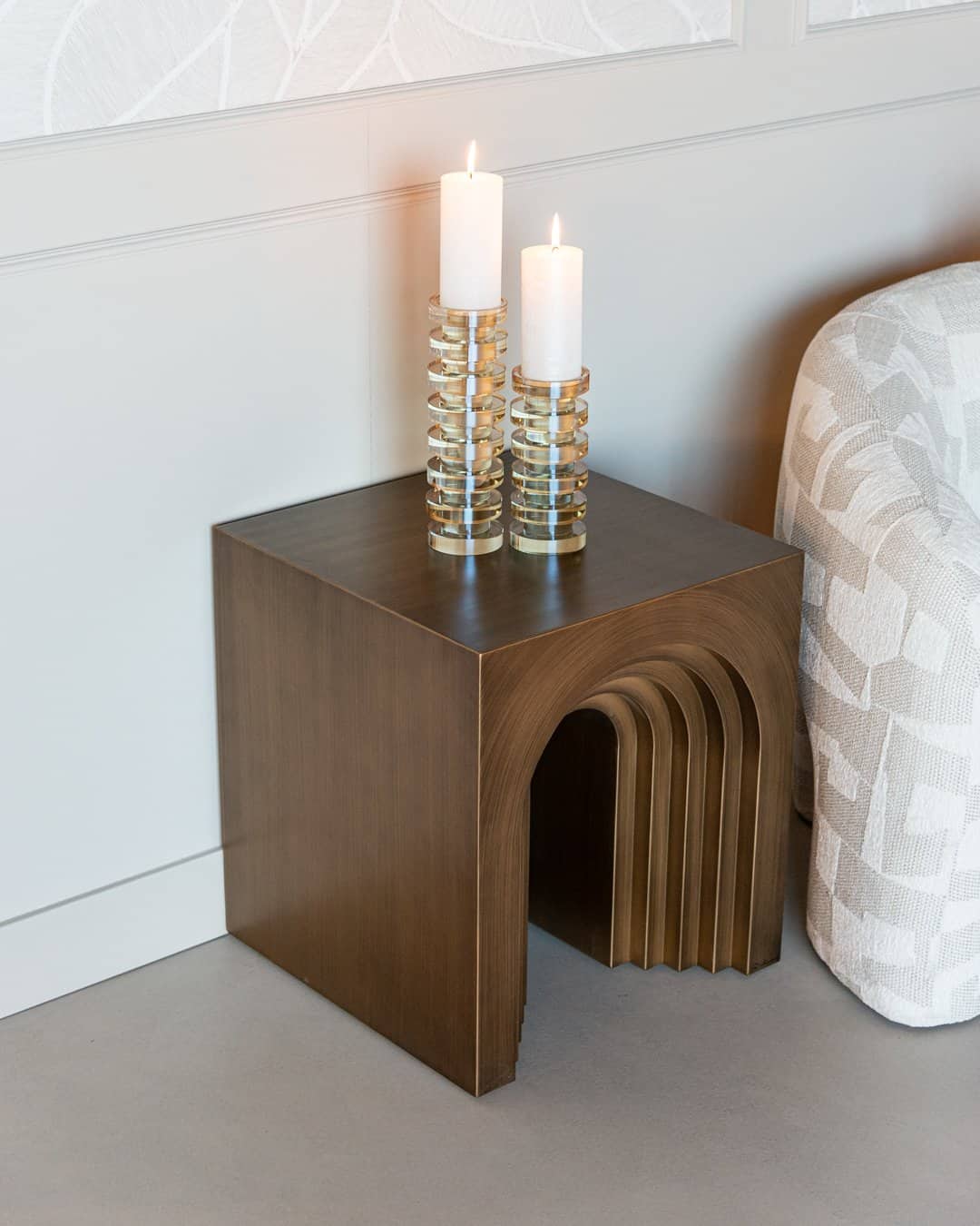 Kafijas galds Vevey Richmond Interiors 50/55/50 cm brushed gold