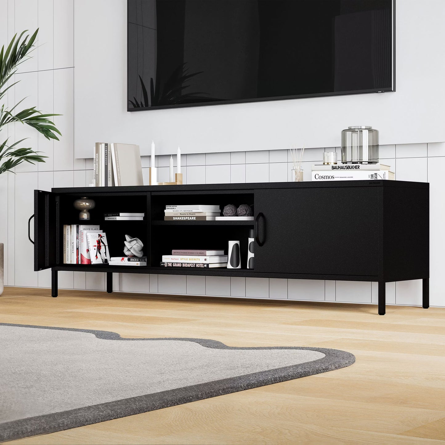 TV skapis/kumode Rosars 170/40/50 cm melns - N1 Home