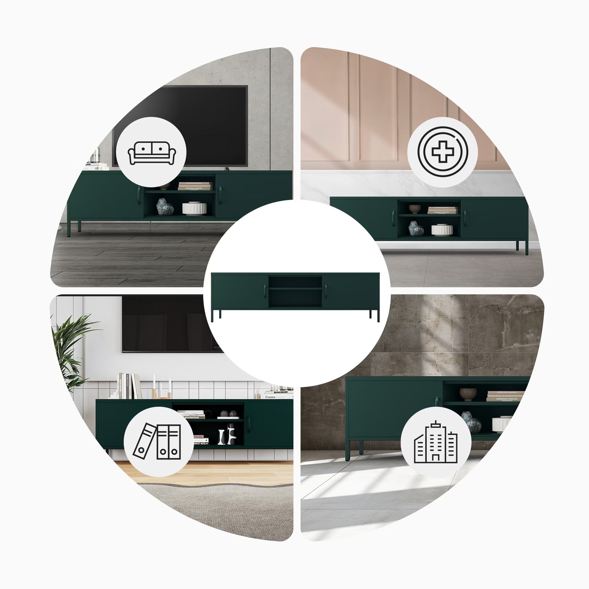 TV skapis/kumode Rosars 170/40/50 cm melns - N1 Home