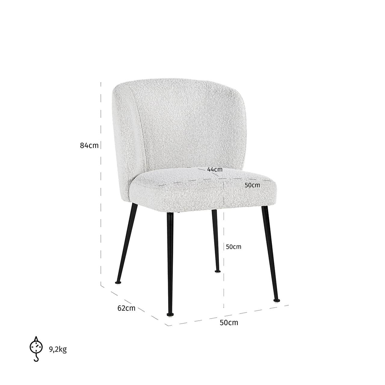 Krēsls Fallon Richmond Interiors 50/84/62 cm balts bouclé