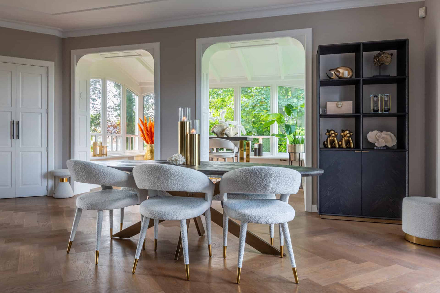 Vitrīna  Blackbone Richmond Interiors 100/220/40 cm Brass melns rustic