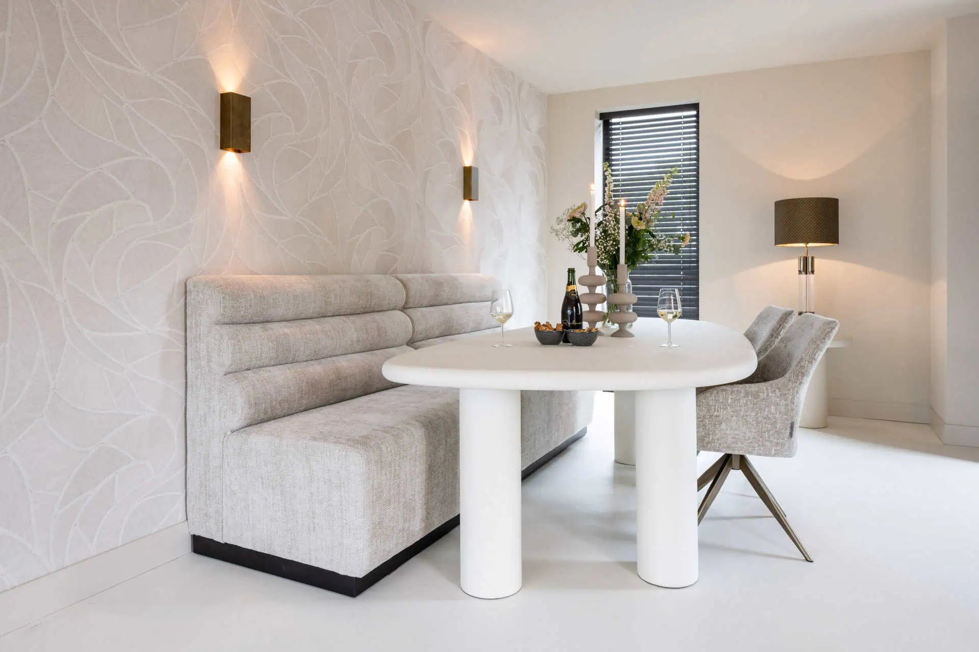 Galds Bloomstone white Richmond Interiors 76/235/120 cm balts - N1 Home