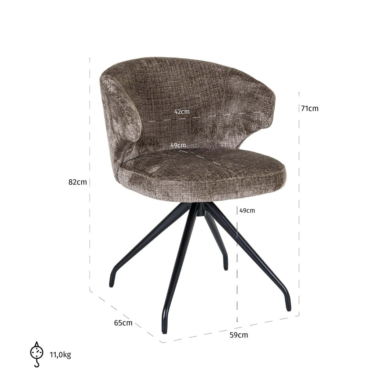 Krēsls Milly Richmond Interiors 60/82/64 cm niagara stone