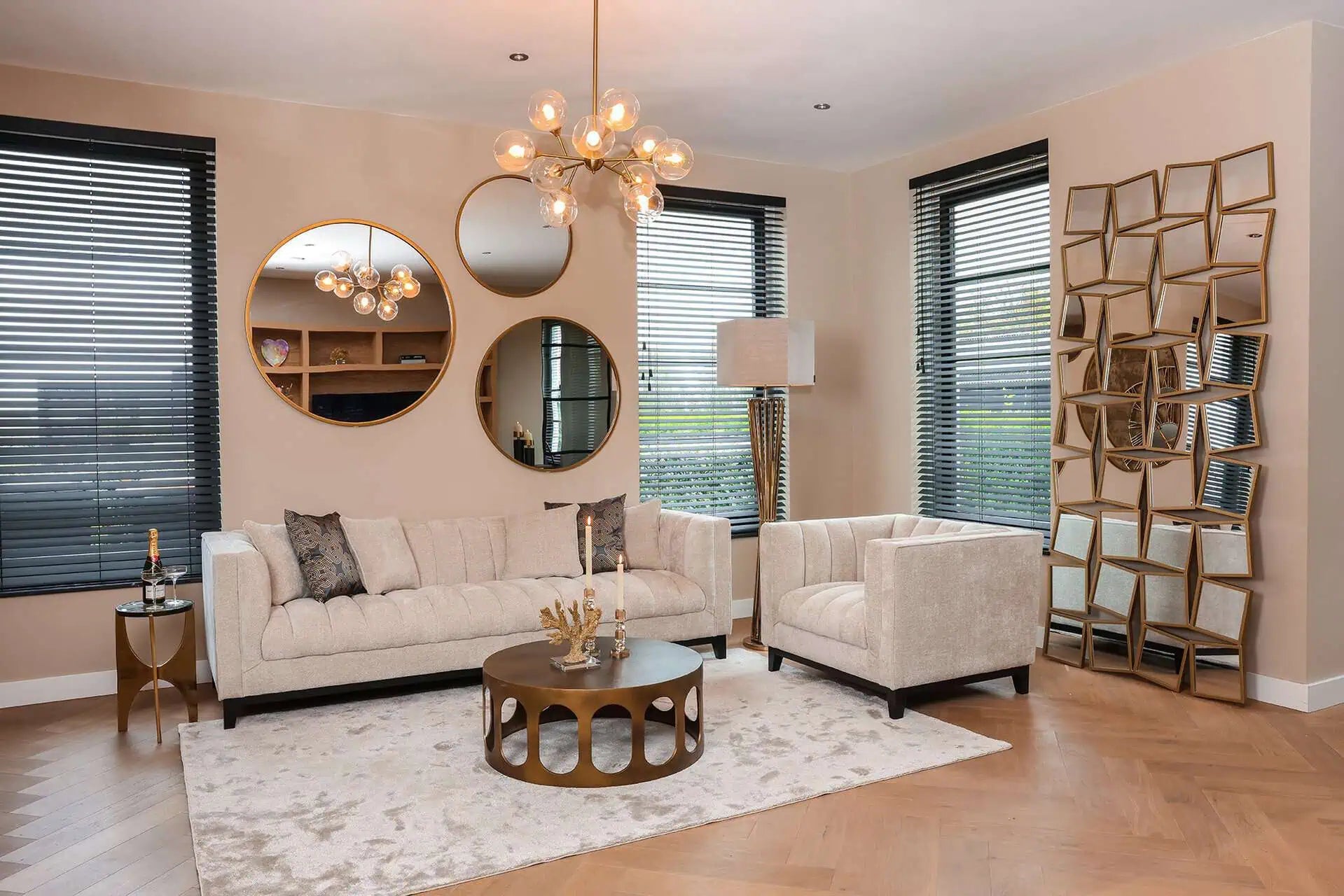 Spogulis Richmond Interiors Maesa 90/90 cm zelts - N1 Home