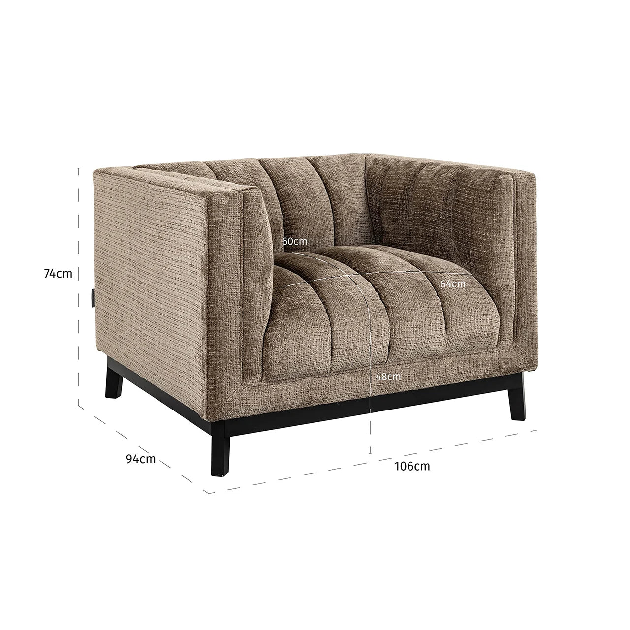 Atpūtas krēsls Beaudy Richmond Interiors 73/108/94 cm Niagara 104 Stone Chenille - N1 Home