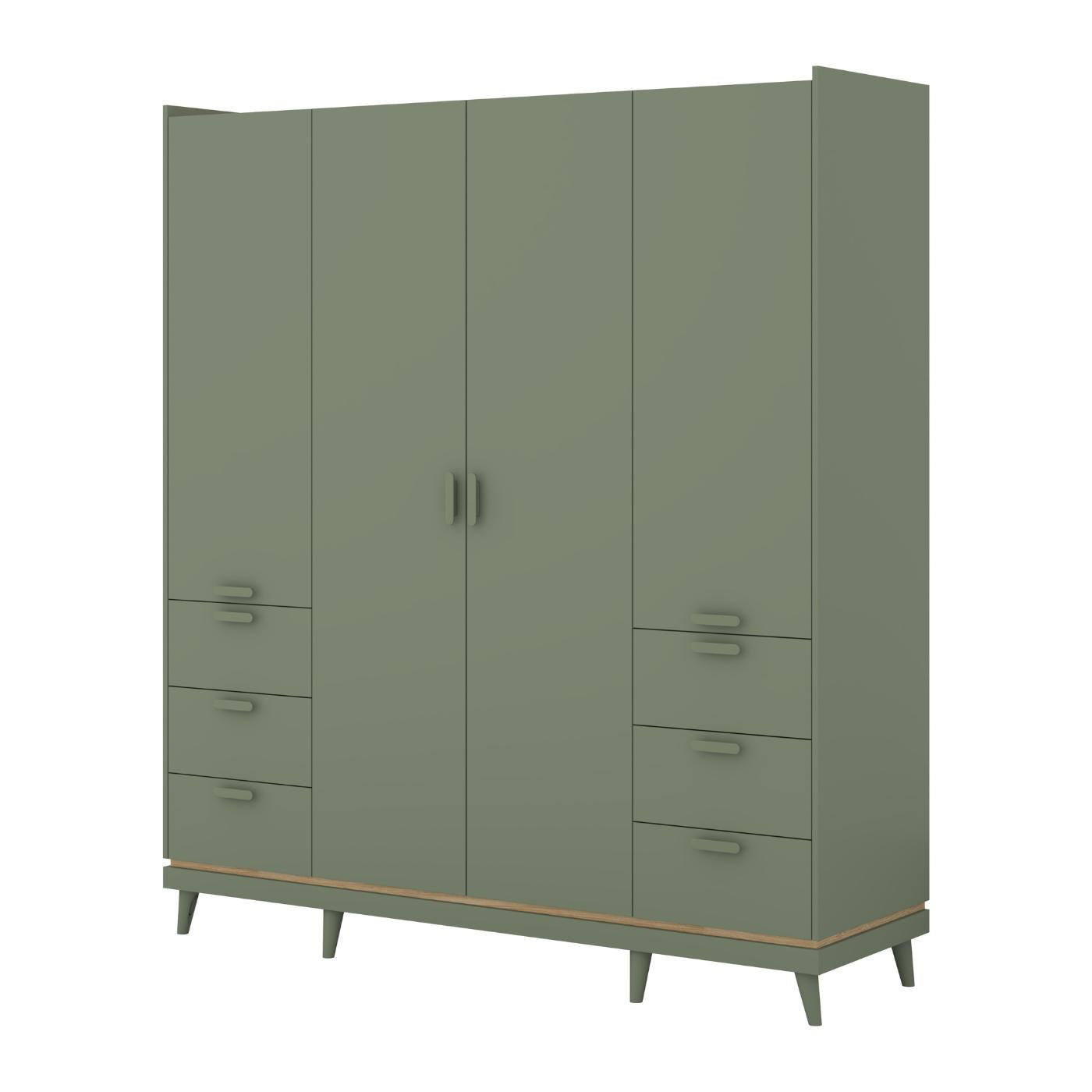 Skapis Skanija  144;190/215/57 cm zaļs - N1 Home