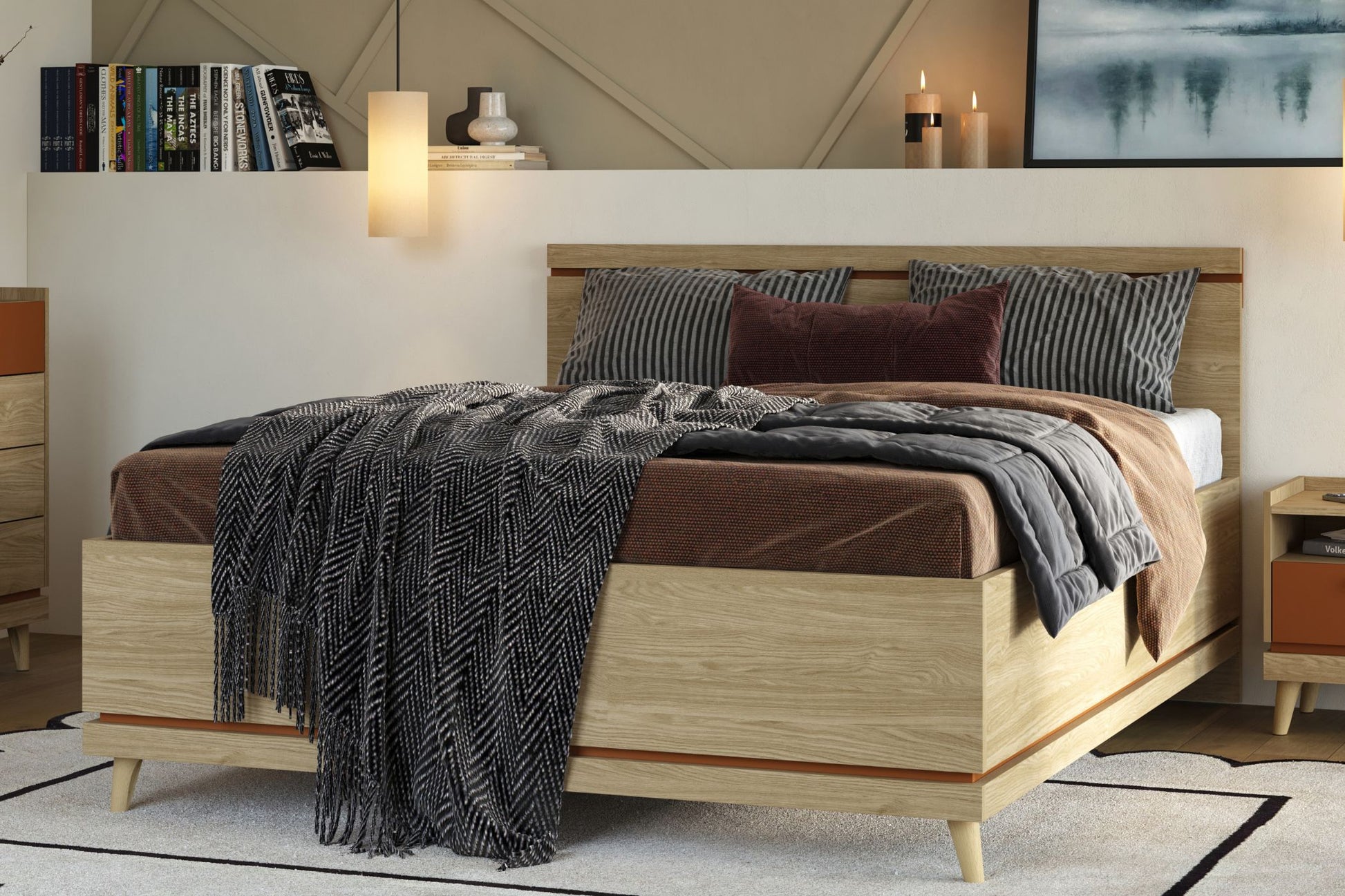 Naktsskapītis Skanija 50/51/40 cm ozols - N1 Home