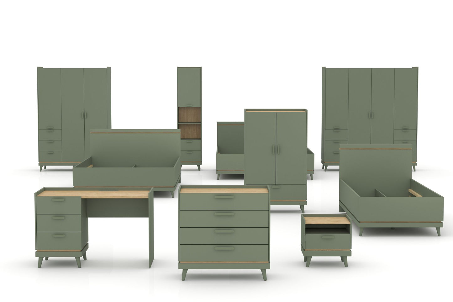 Skapis Skanija 90/150/40 cm zaļs - N1 Home