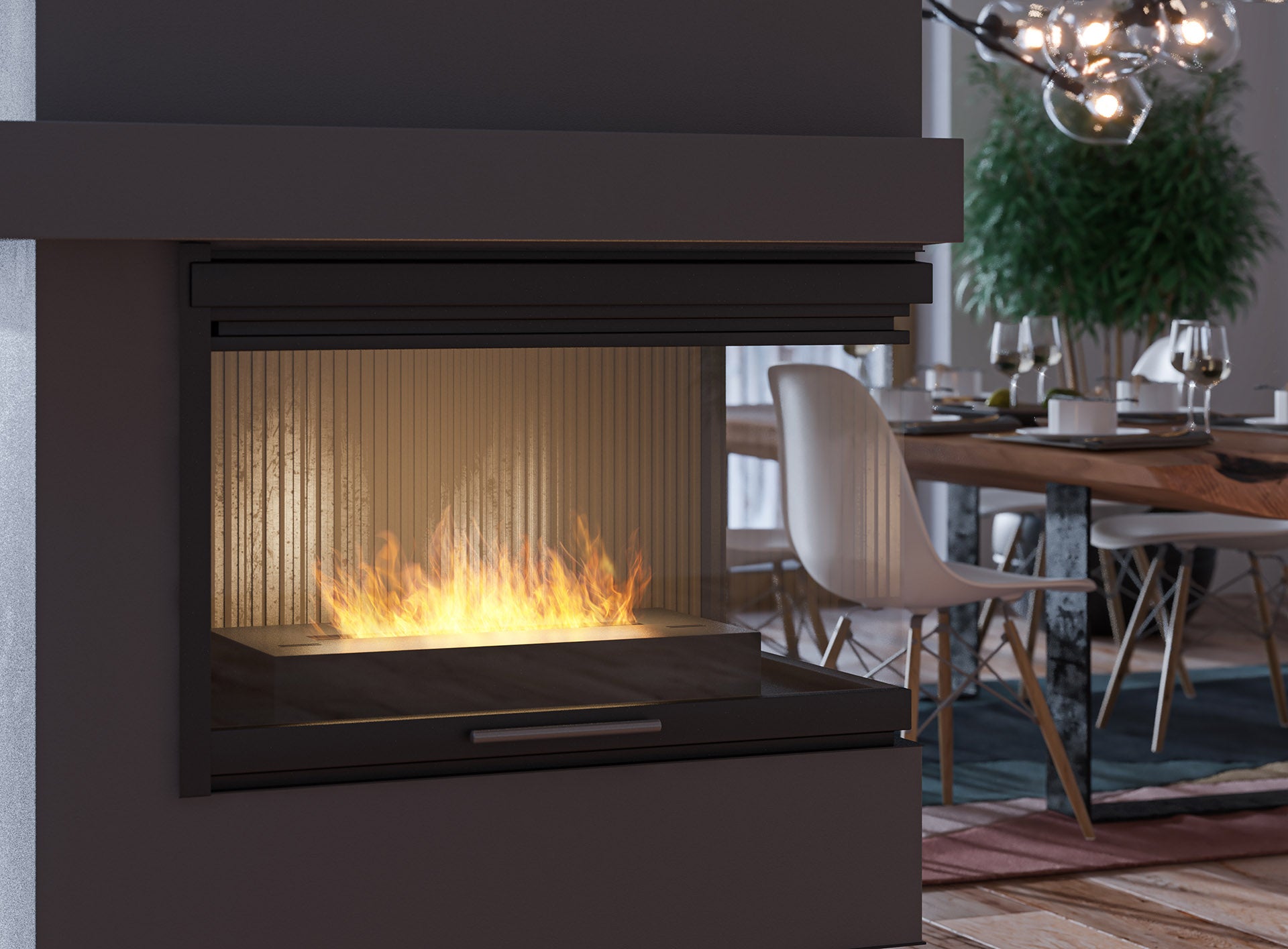 Biokamīns Simp 600 60/30/8 cm melns - N1 Home