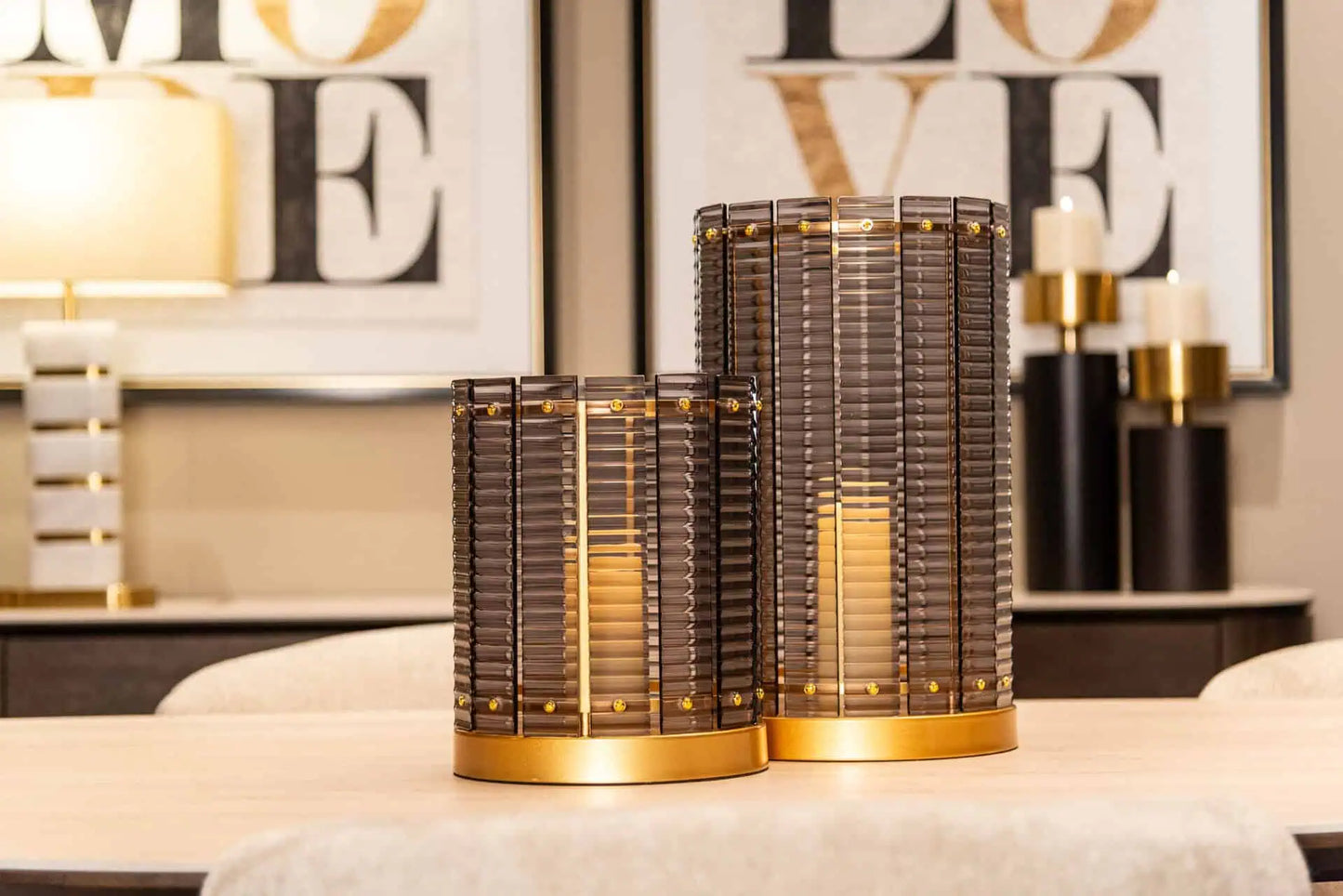 Svečturis Daylin smoke small Richmond Interiors 27,5/22/22 cm dūmi - N1 Home