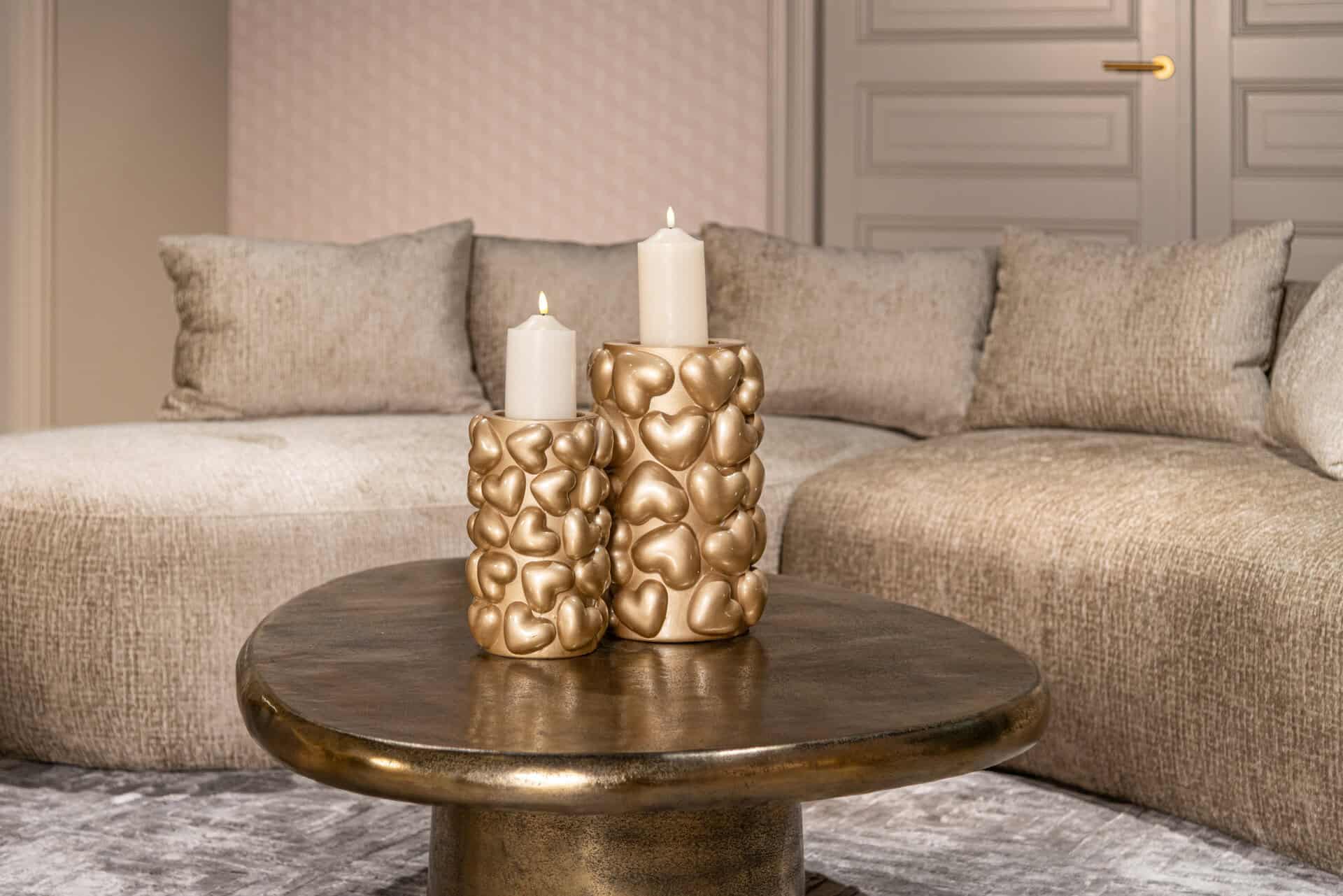 Svečturis Anne S Richmond Interiors 15/25/15 cm zelts - N1 Home