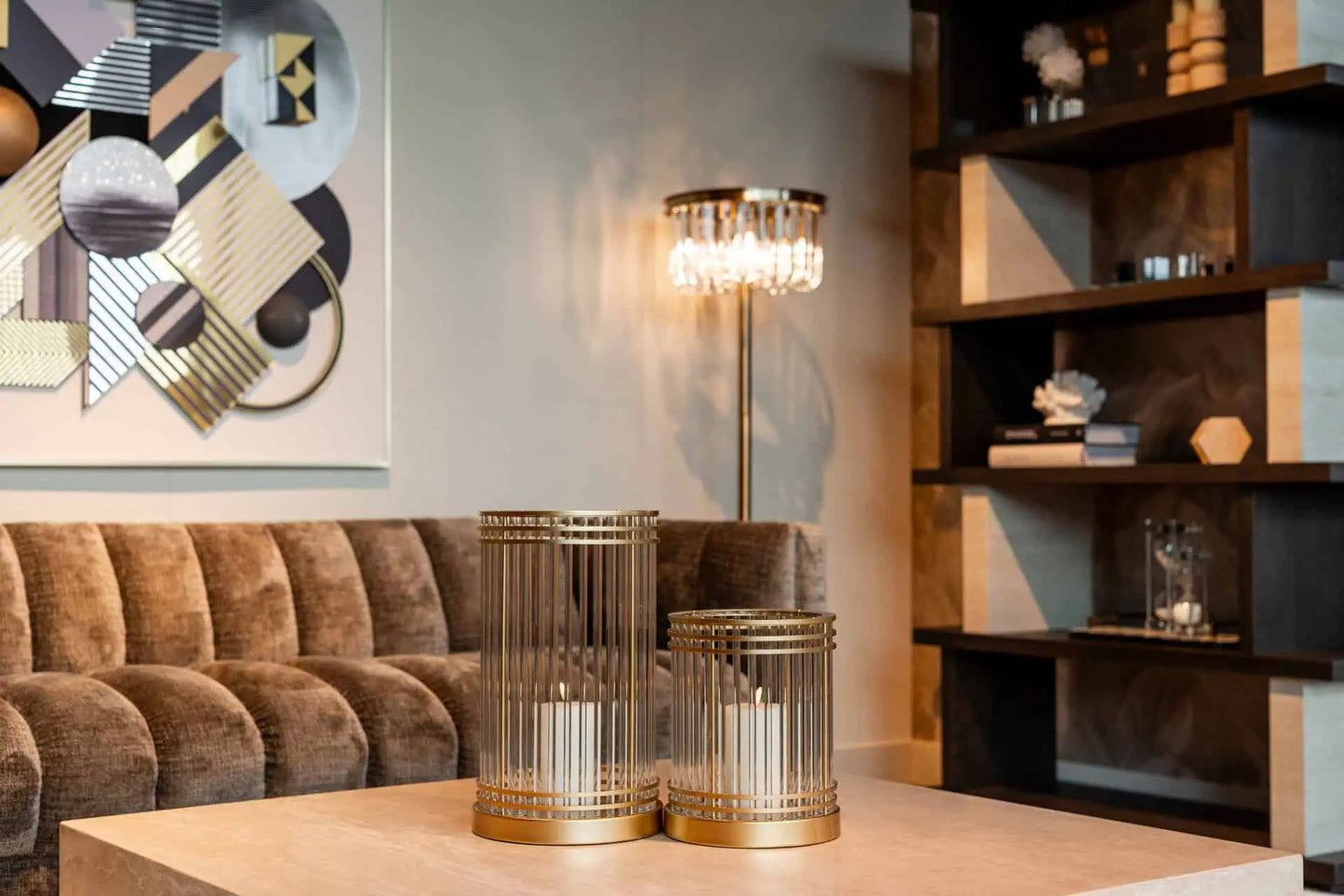 Svečturis Dyara gold large Richmond Interiors 40/24/24 cm zelts - N1 Home