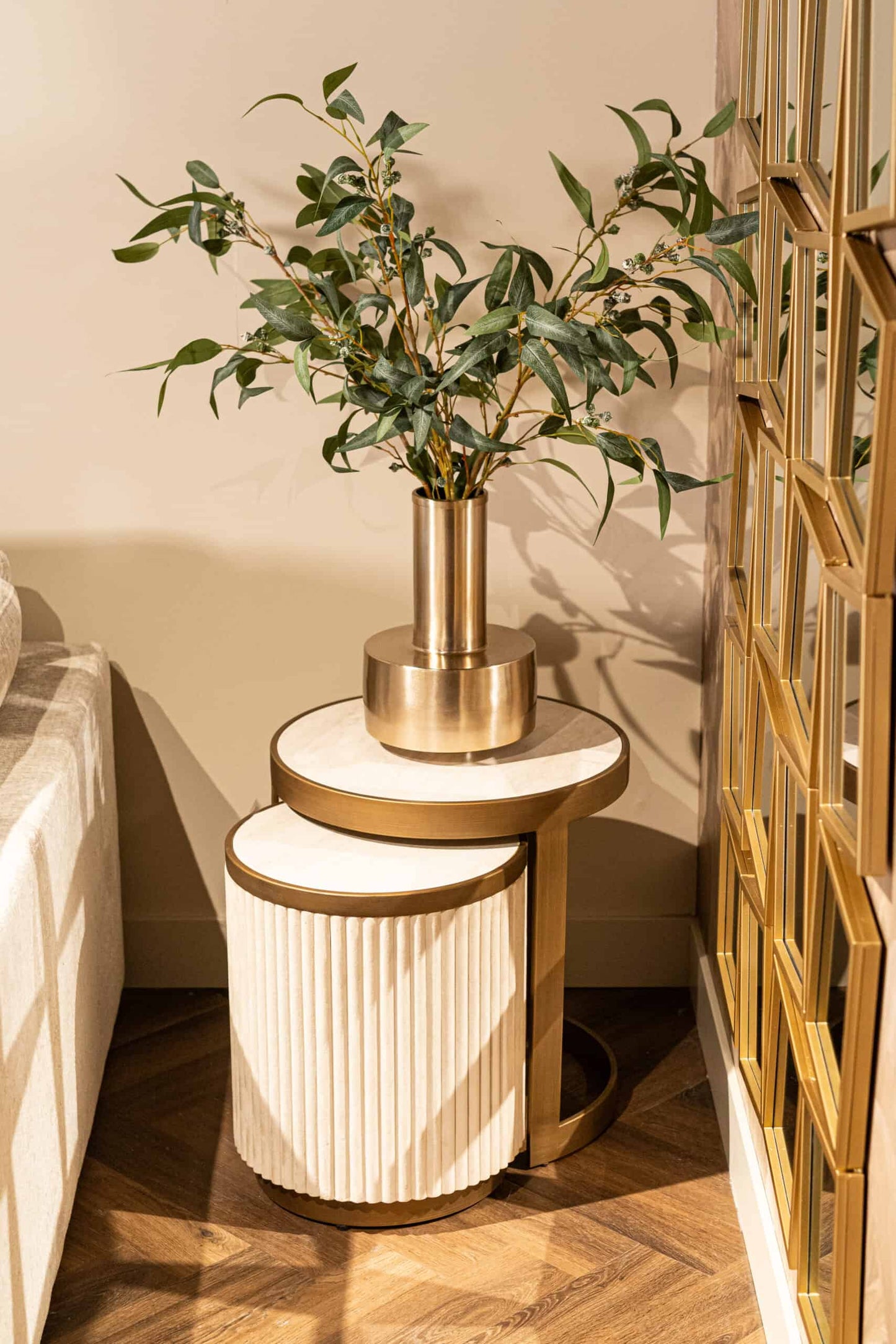 Kafijas galds Tivoli (Set of 2) Richmond Interiors 50/56/50 cm balts