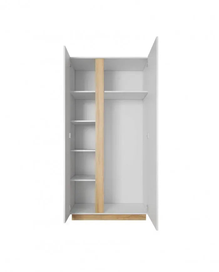 Skapis Arci 96,5/193,5/54 cm balts/ozols - N1 Home