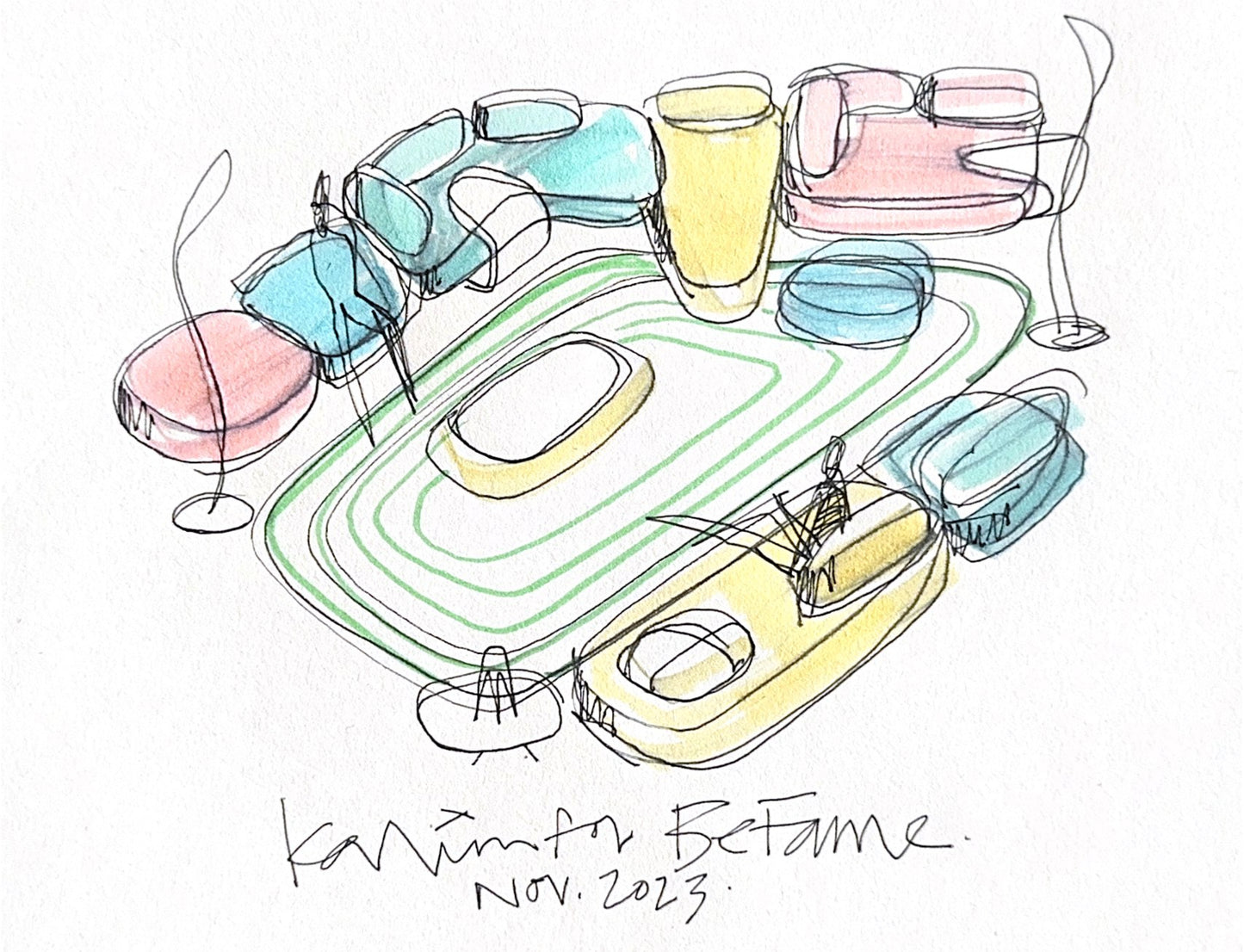 Dīvānd-krēsls Skew Square 1 Befame 72/115/114 cm bēšs - N1 Home