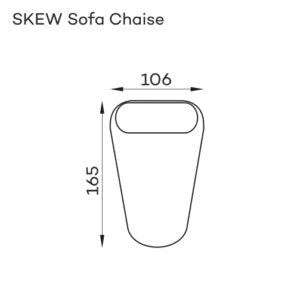 Dīvānd-krēsls Skew Befame 72/106/165 cm bēšs - N1 Home