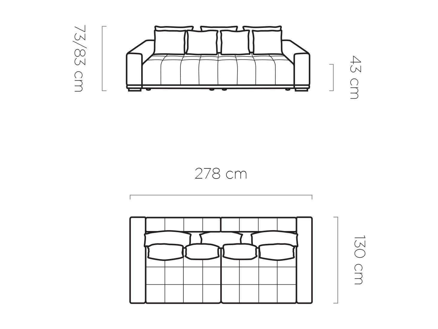 Dīvāns Mots 278/83/130 cm terakota - N1 Home