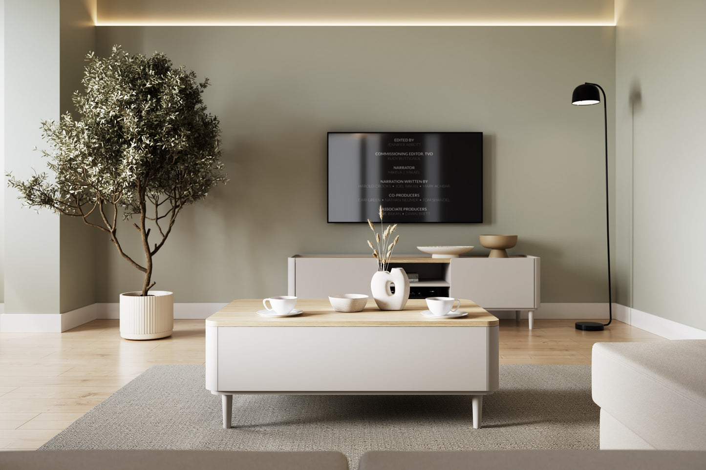 Kafijas galds 100/38/60 cm Kašmirs / Eļļots ozols - N1 Home